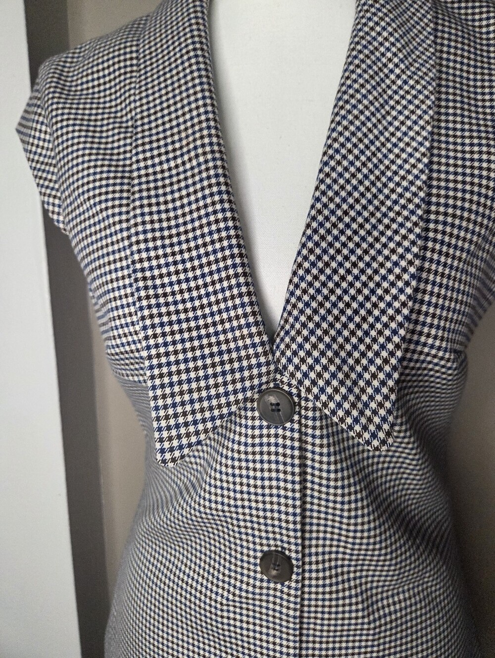 Zara NWT Houndstooth Blazer Mini Dress Size M Tailored Button Front - Picture 2 of 11